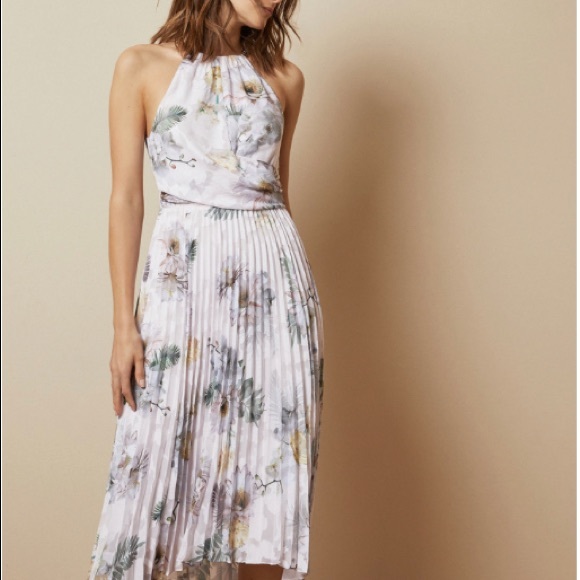 Ted Baker Daniiey Woodland Pleated Maxi Dress, size 1 - Picture 2 of 7
